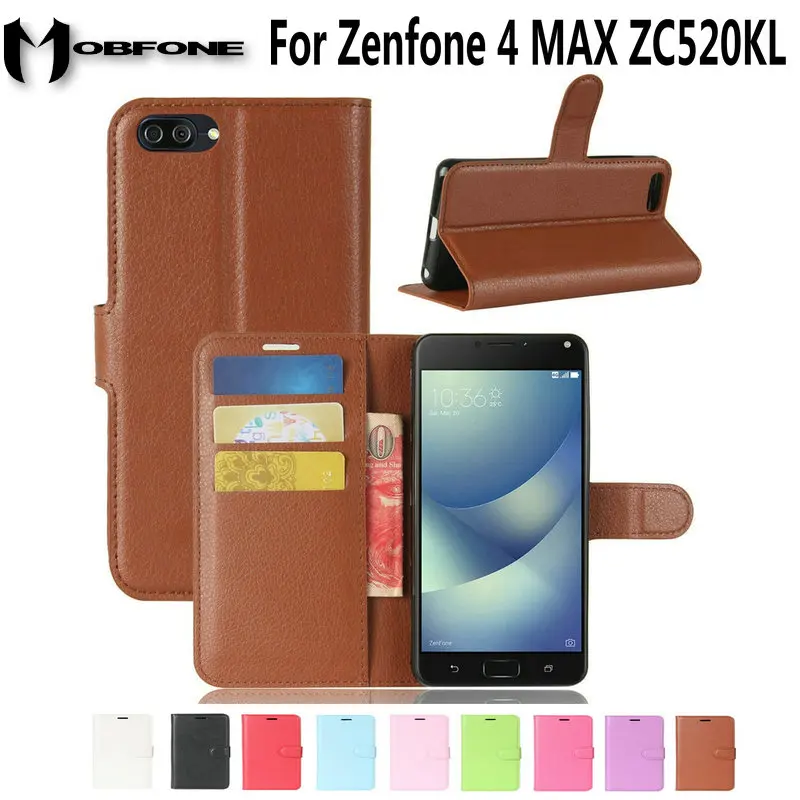 Mobfone Для Zenfone 4 Max ZC520KL кожаный чехол роскошный бумажник слот для карт откидная