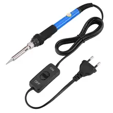 220 В 60 Вт Электрический паяльник ручка с регулируемой температурой Электрический паяльник с переключателем для ремонта телефона инструмент ЕС вилка