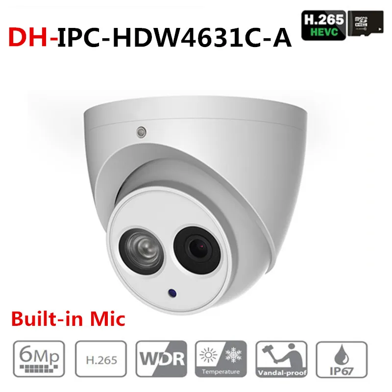 Dahua IPC-HDW4631C-A 6MP HD POE сетевая ИК купольная IP камера металлический Чехол встроенный микрофон CCTV камера Starnight Vision с логотипом DH