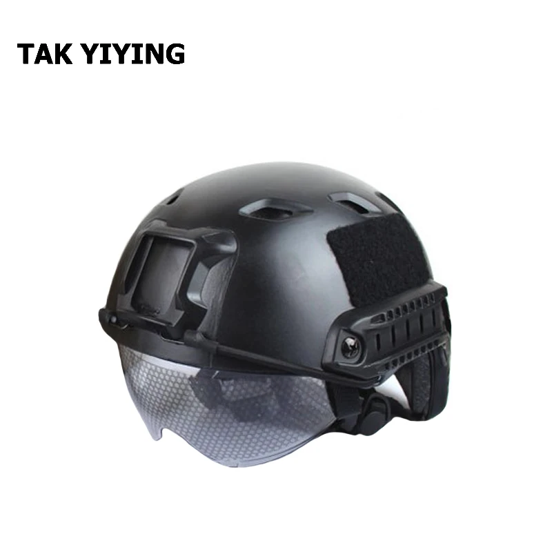 TAK YIYING Тактический шлем крышка шлем аксессуары быстро прыгающая защитная маска для лица шлем очки защитный Быстрый Шлем - Цвет: Helmet Goggles Black