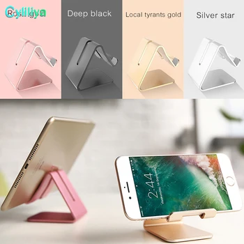 

100pcsAluminum Metal Mobile Phone Tablet Holder Desk Stand for iPhone X 8 7 Plus Samsung S9 S8 plus ZTE LG Huawei Retail package