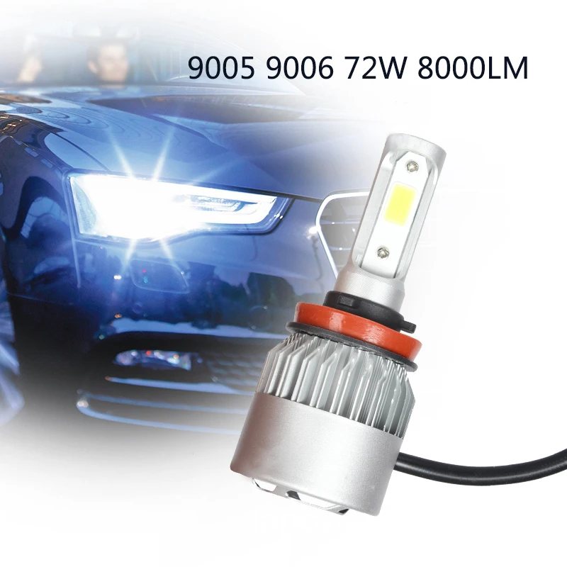 Günstige 1 paar Led Scheinwerfer H7 LED H3 H11 H27 HB3 HB4 9006 LED 72 W 8000LM Auto Scheinwerfer H4 Led lampen H13 9007 Auto Licht Auto Zubehör