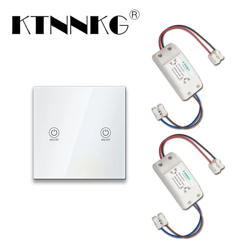 

KTNNKG 220V light switch infinite touch panel remote can be installed on any wall Remote control switch does not require wiring