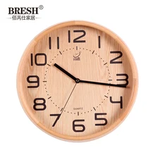 simple European style retro round, quiet, clock and watch, quartz clock, Chinese style living room, Japanese movement