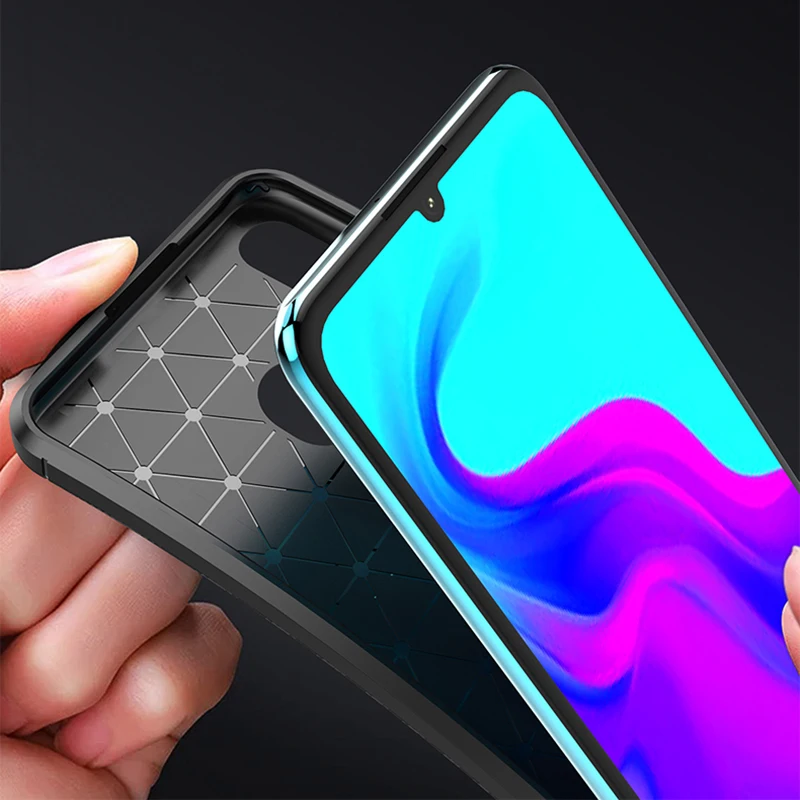 Huawei P30 Lite Case Carbon Fiber Soft Silicone Plain Anti-Knock Back Cover for Huawei P30 Pro P30Lite P30Pro Nova 4E Phone Case