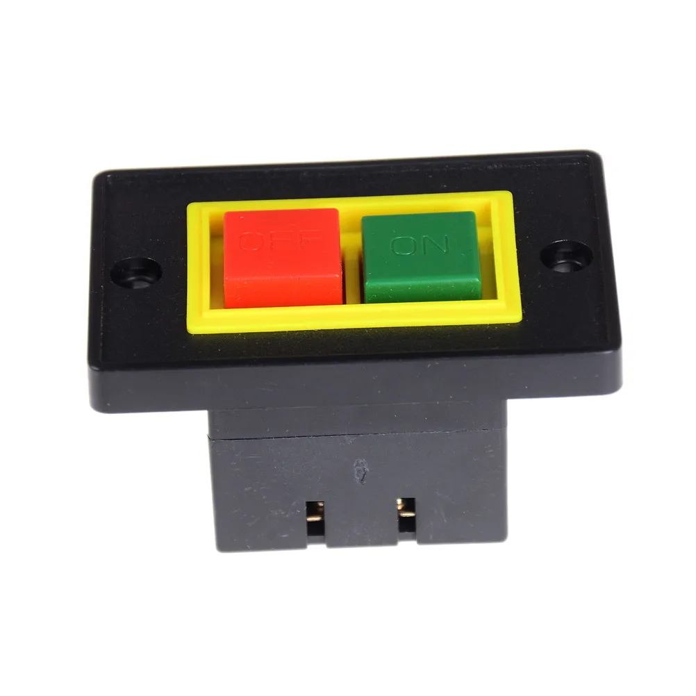 

380V 2KW I/O On-OFF Start Stop Push Button Switch 7.3 x 4.7 x 3.8cm 6 Screw Terminals AC