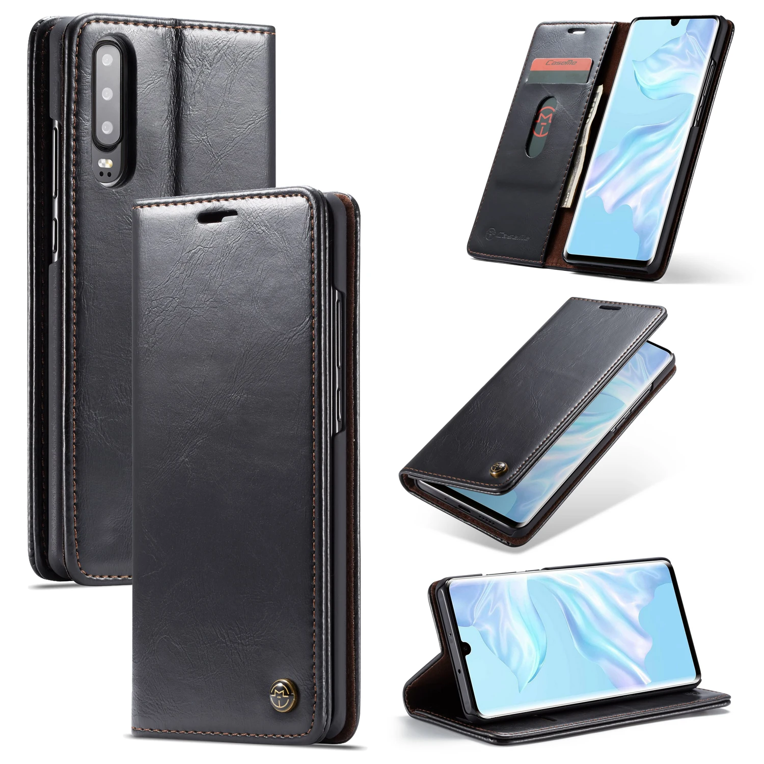 Чехол Caseme для huawei P30 Pro lite роскошный кожаный чехол P20 Магнитный Флип-бумажник