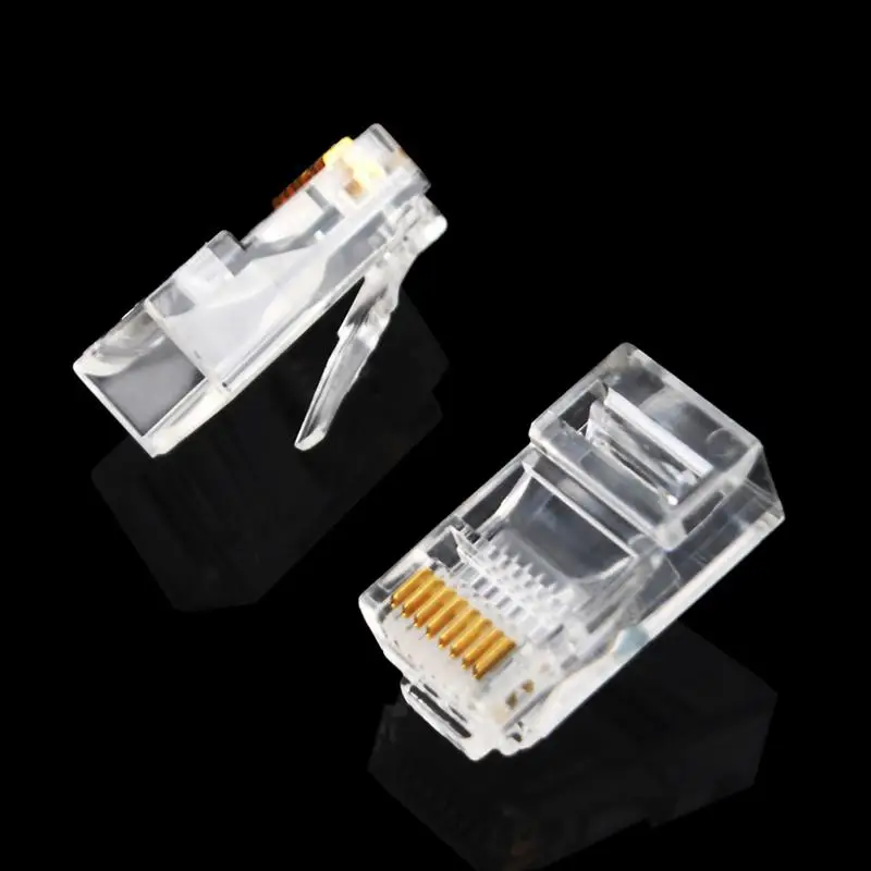 

eGizmo 10/50/100 Pieces RJ45 Modular 8P8C Plug for Network CAT5 LAN of High Quality #647