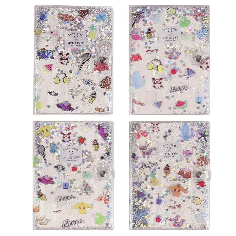 

Quicksand PVC Cover Notebook Notepad Glitter Journal Diary Memos Stationery Office Supplies Student Gifts