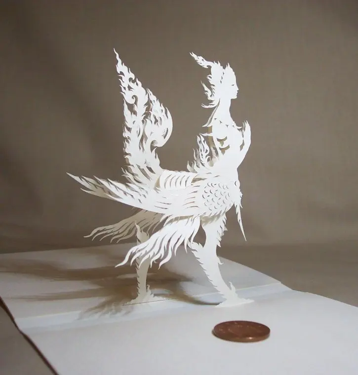 3d three dimensional kinnsaree paper art model greeting card diy