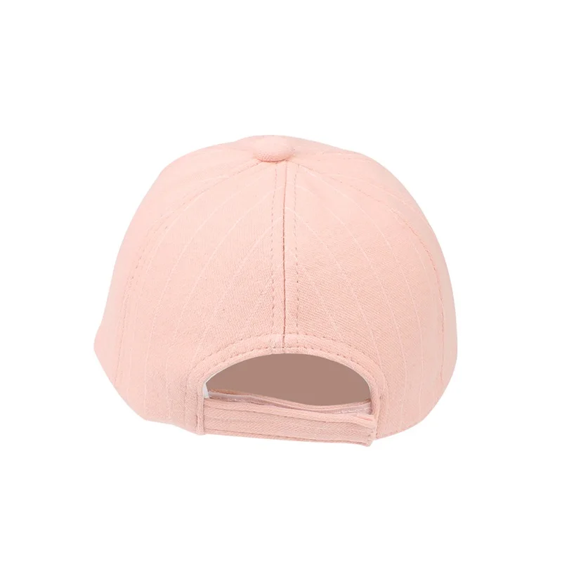 Striped Cotton Baby Cap Smile Casual Kids Sun Cap Embroidery Pink Gray Hat For Baby Boys Spring Summer Cute Baby Girls Clothing (2)