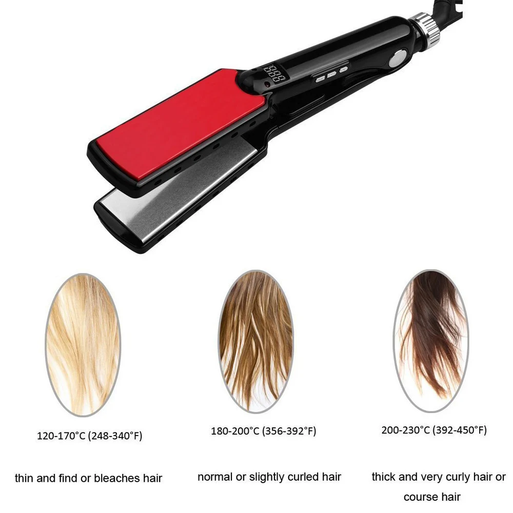 MCH 470F High Temperature Wide Plates Keratin Straightening Irons Styling Tool Titanium Professional Hair Straightener Flat Iron (9)