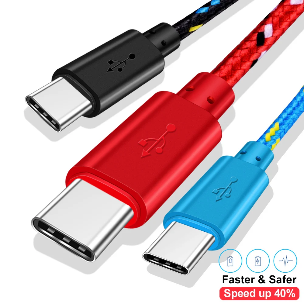 

USB Type C Cable For Samsung S10 S9 S8 A50 Xiaomi Redmi Note 7 Fast Charging USB-C Charger Mobile Phone USBC Type-C Cable