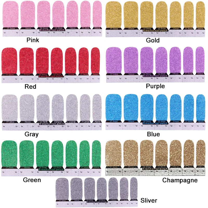 

14 Tips/Sheet Nail Art Stickers Full Cover Self Adhesive Stickers Polish Foils Tips Wrap Glitter Gradient Shiny Nail Decals