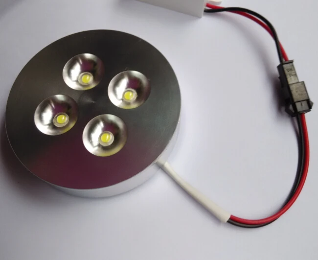 

Free Shipping 4W dimmable LED Under Cabinet Puck Light ceiling Downlight high quality LED Cabinet Light 4x1W with driver 85-265v