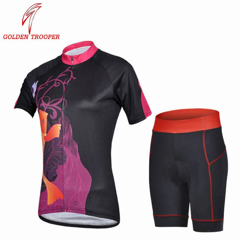 

Women Cycling Jersey Summer MTB Bike Wear Cycling Clothing Ropa De Ciclismo Golden Trooper Polyester Quick Dry Fit Body Jersey