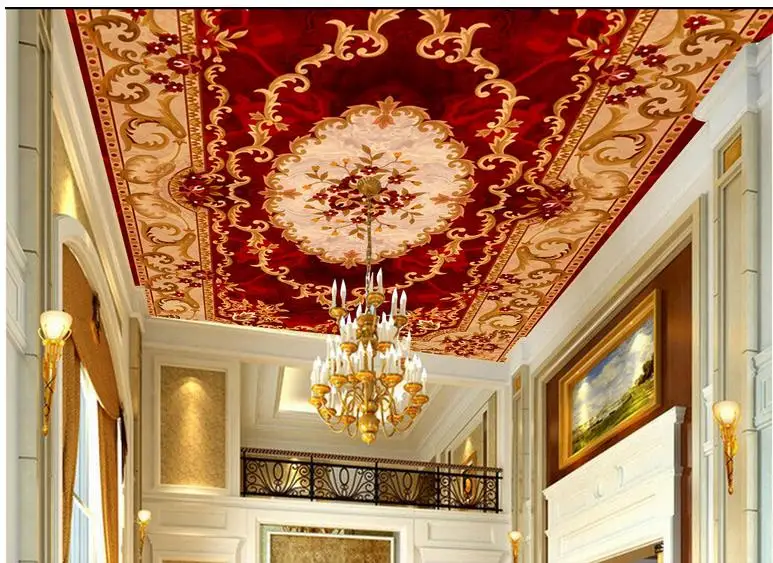 

3d wall murals wallpaper Europe style Wallpapers for living room ceiling customize size Ceiling non woven wallpapr