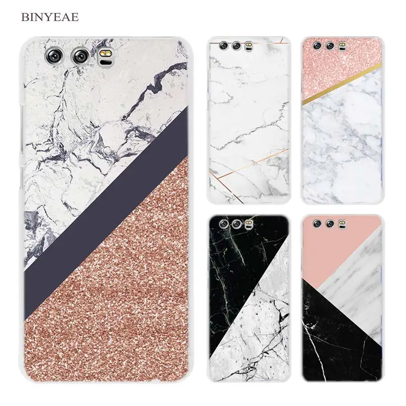 

BINYEAE Marble Line Luxury Hard Transparent Case Cover Coque for Huawei P8 P9 P10 Lite 2017 Plus P7