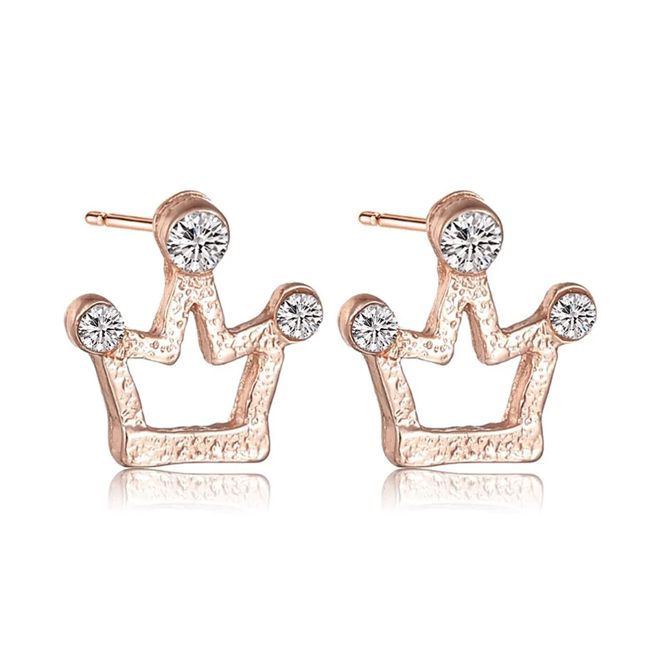 

Bohemian Rose Gold Metal Alloy Geometric Queen Crown Earrings Lady Simple Fashion New Earrings Female Jewelry 2019 New Year Gift