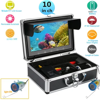 

10" Inch Color Monitor 50M HD 1000tvl Underwater Fishing Video Camera Kit 12 PCS Infrared Lamp Lights