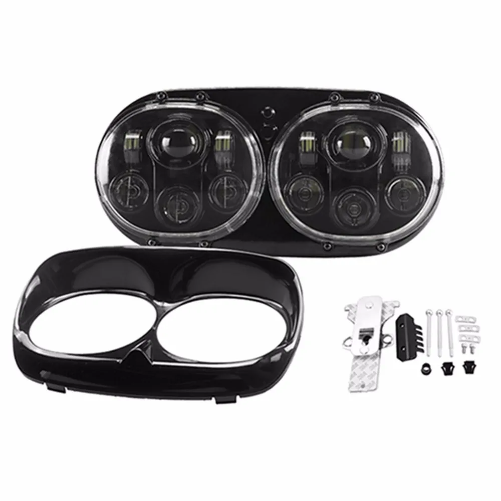 

DOT Black 5.75" LED Dual Projector moto Led Headlight For Harley Davidson Road Glide 2004-2013 Harley Davidson Accessories