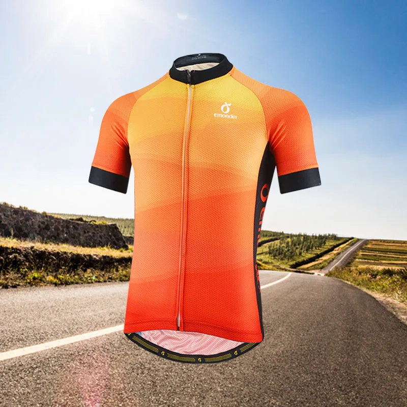 cheap EMONDER 2019 Men Cycling Short Jersey Pro Fit Three Colors Anti slip Sleeve Cuff Road Bike MTB Mesh breathable fabric