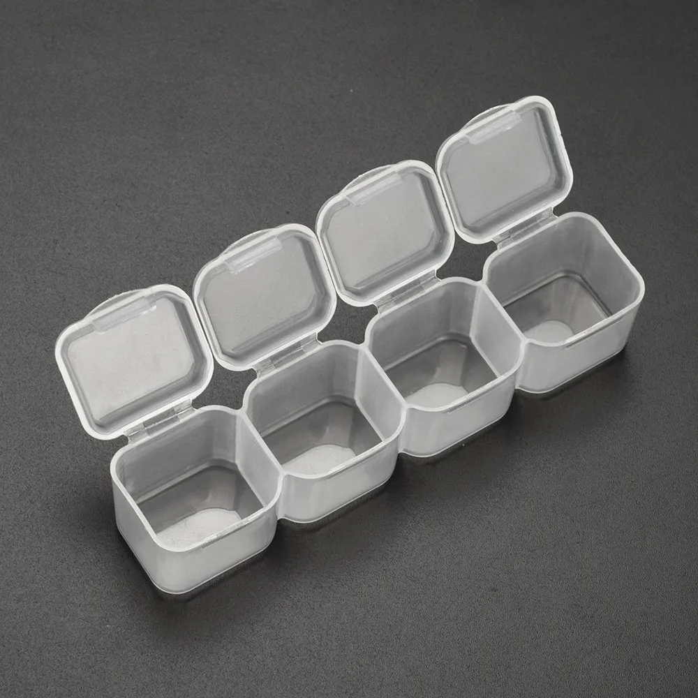 Мини Прозрачная пластиковая маленькая коробка для ювелирных изделий, беруши, коробка для хранения, чехол, контейнер из бисера, прозрачный органайзер, подарок, 10x2,3x2,4 см, коробка для хранения 1n7