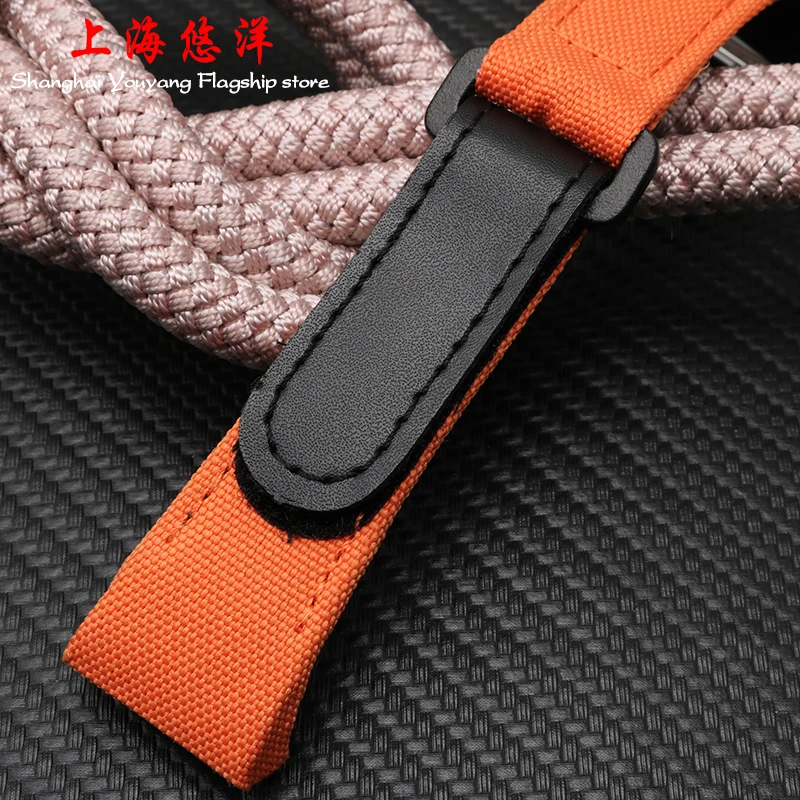 Goedkoop 27MM Nylon Canvas Stiksels Lederen Horlogeband Voor RICHARD 7750 Accessoire Man MILLE Horloge Armband Pols Sport