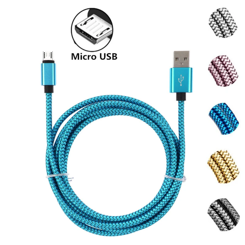 Нейлоновый зарядный кабель Micro USB для Huawei P SMART 3019 8X Mediapad T3 HTC Desire 550 650 628 630 530 830