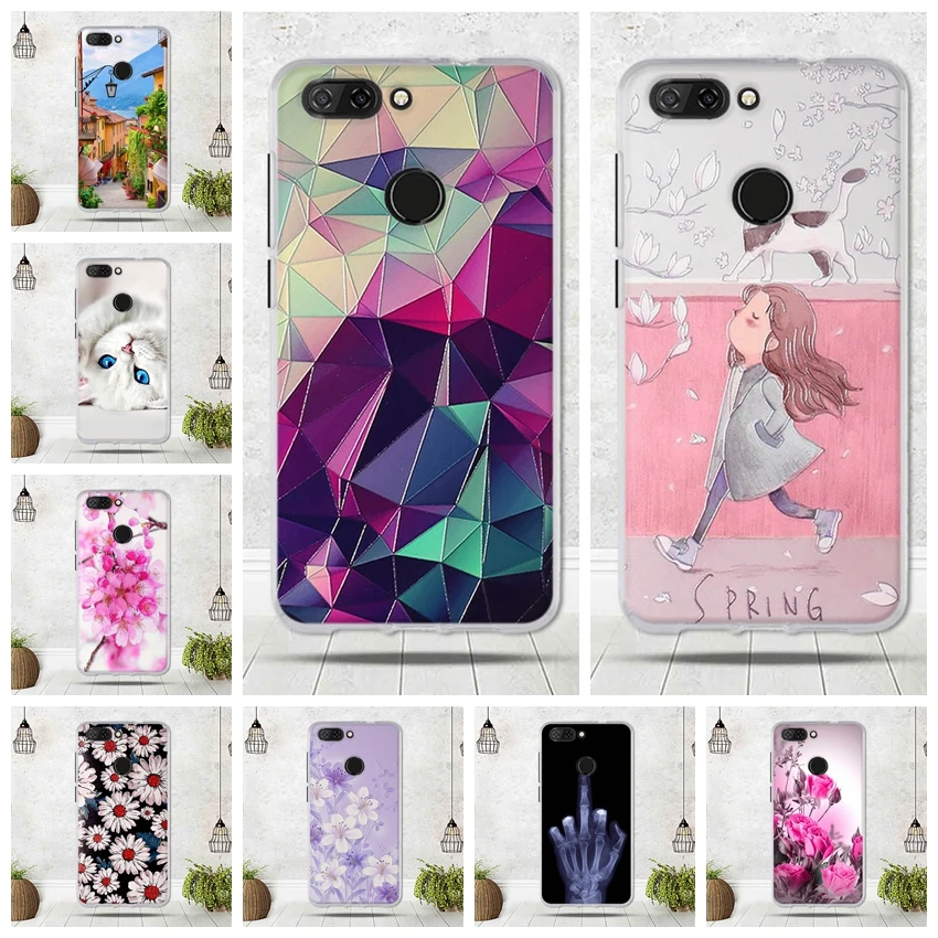 

For ZTE Blade V9 Case Cover Silicon flower Soft TPU Back Funda Case for ZTE blade V9 Cover For ZTE V9 protect Soft TPU Phone bag
