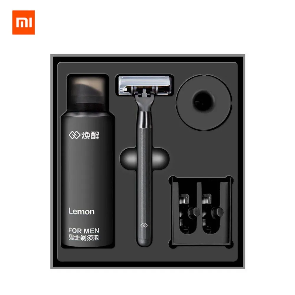  Original xiaomi mijia Men Razor 6 in 1 set German importing Shaving head lemon Shaving bubbles with