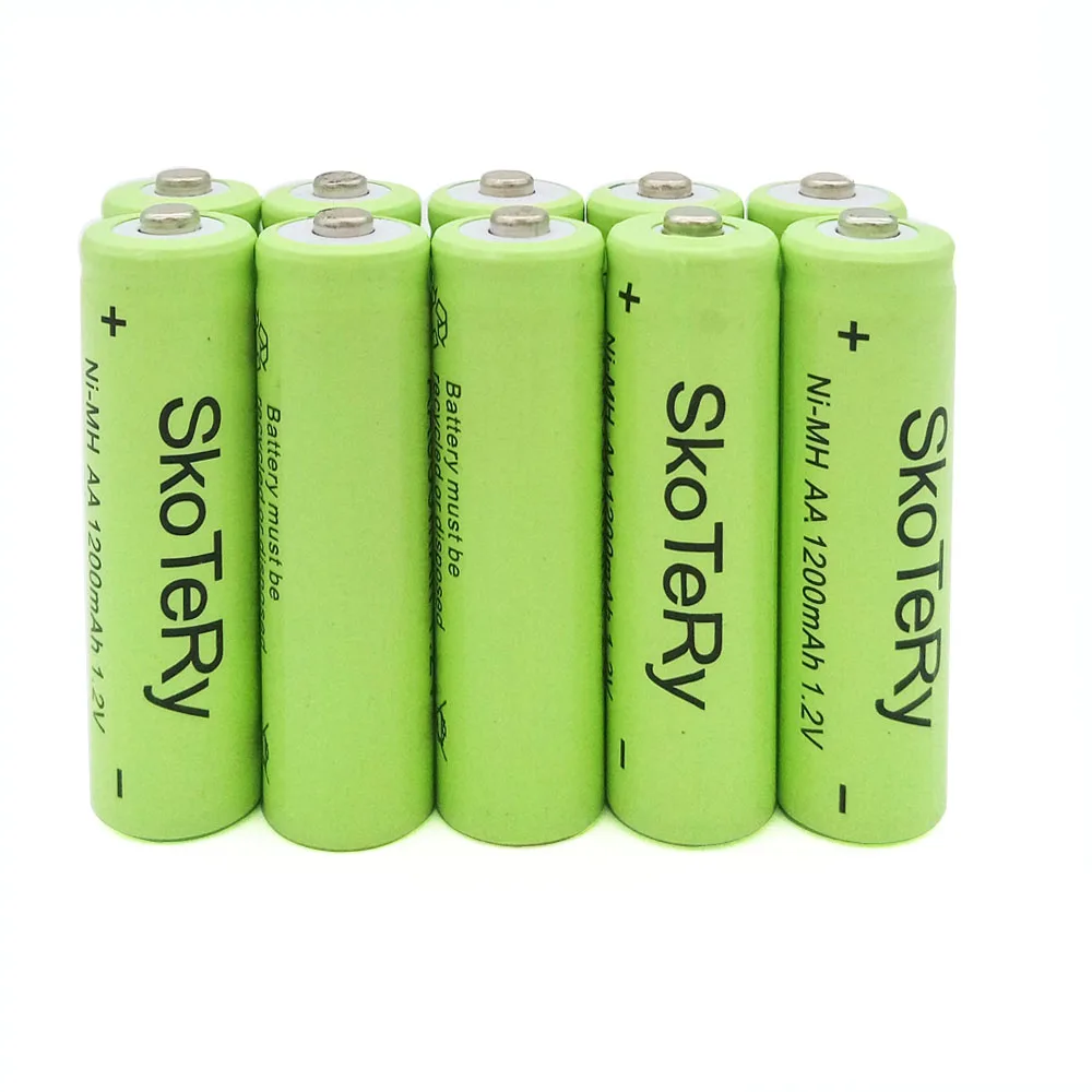 10 шт./партия 1200mAh Ni-MH аккумулятор AA 1,2 V Зеленый