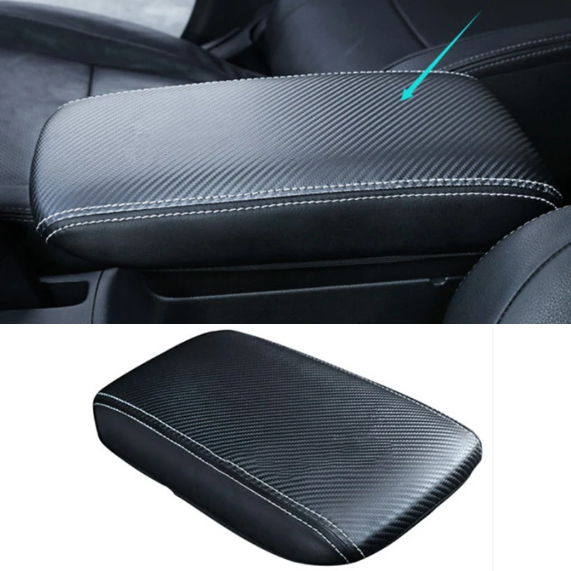 Для Mitsubishi Outlander 2013- карбоновая кожа черный подлокотник крышка коробки