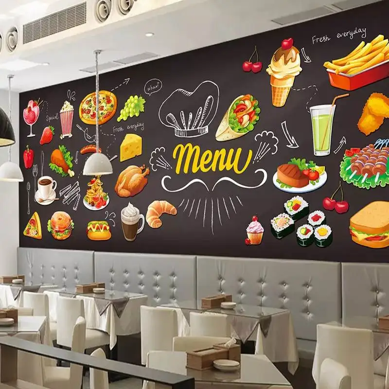 Foto personalizzata carta da parati 3D Hamburger ristorante caffè tea