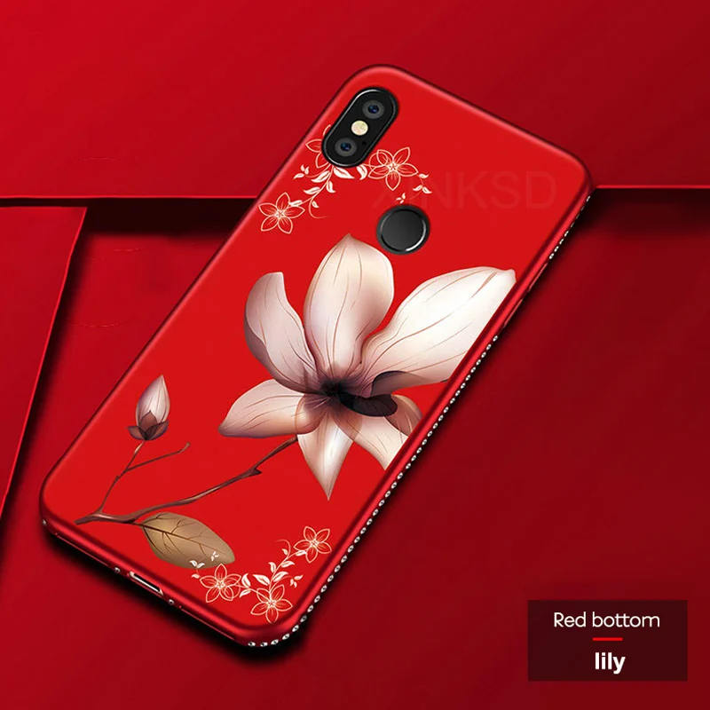lotus 1 Чехол из ТПУ с объемными рельефными цветами для Xiaomi Redmi Note 7 6 5 Pro 5A Prime 6A S2 5 Plus Mi 9 play A2 8 lite PocoPhone F1 6X MAX 2 3 - Цвет: lotus 1