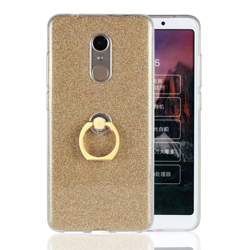 Роскошный блестящий яркий мягкий силиконовый чехол из ТПУ для Xiaomi Redmi 5 подставка