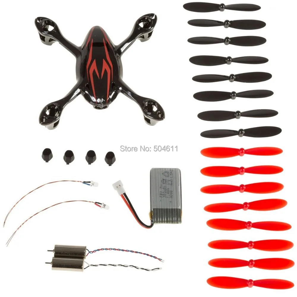 EBOYU Модернизированный Hubsan H107C X4 RC Квадрокоптер Дрон корпус черный/красный Crash