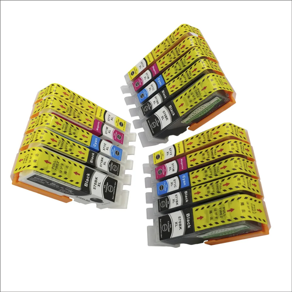 15pcs PGI570XL CLI571XL Replacement Ink Cartridges Compatible for Canon Pixma MG5700 MG5750