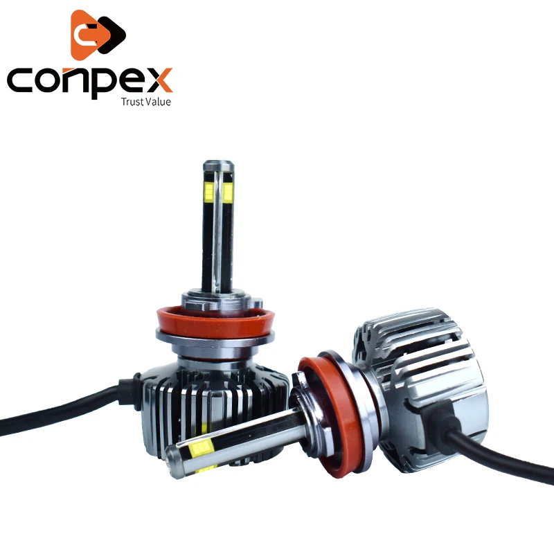 

2pcs Car Headlight Bulbs LED 6500K H3 H4 12V LED intelligent decoding chip four sides led lamp beads signal lamp Lights