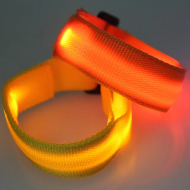 2 Pcs LED Flashing Wrist Band Bracelet Arm Belt Light Up Glow Dance Party Decor LBShipping