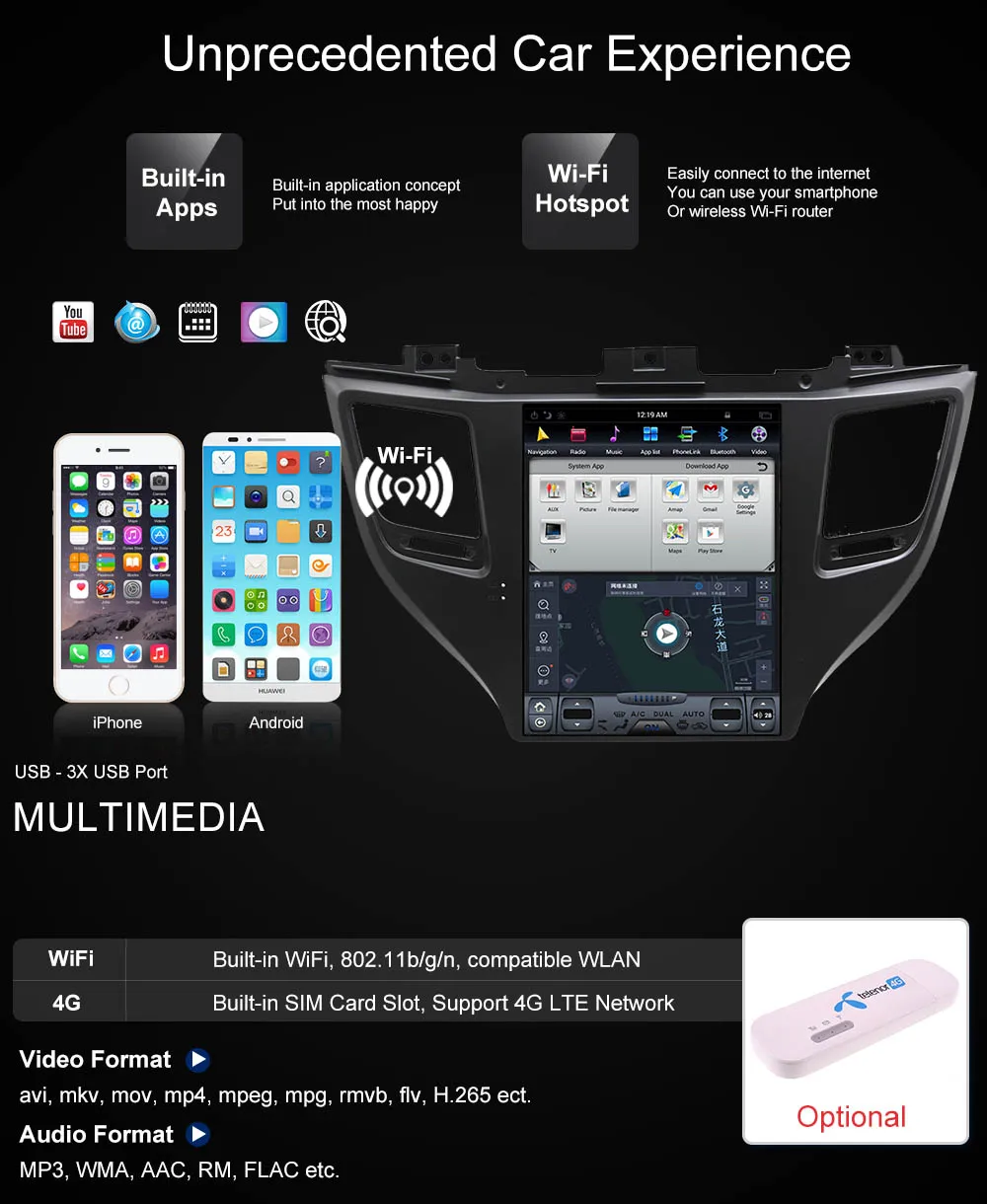 Flash Deal ZWNVA Tesla IPS Screen Android 7.1 Car No CD DVD Player Radio GPS Navigation For Hyundai Tucson 2015 2016 2017 2018 Headunit 14