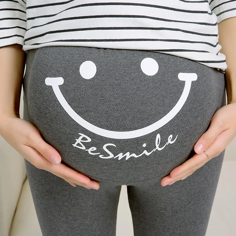 

Maternity Pants Adjustable Belly Comfortable Smile Cute Wind Cotton Pregnant Women Leggings