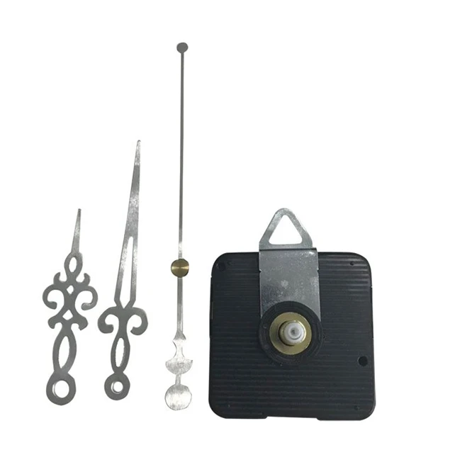 

Silver pointer Silent Quartz Clock Mechanism Kit For DIY Clock Parts replacement hands wall clock Movement with hook