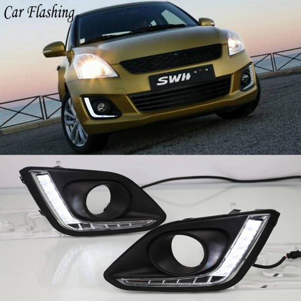 Car Flashing 1set 12v Abs Car Led Drl Daytime Running Light Daylights