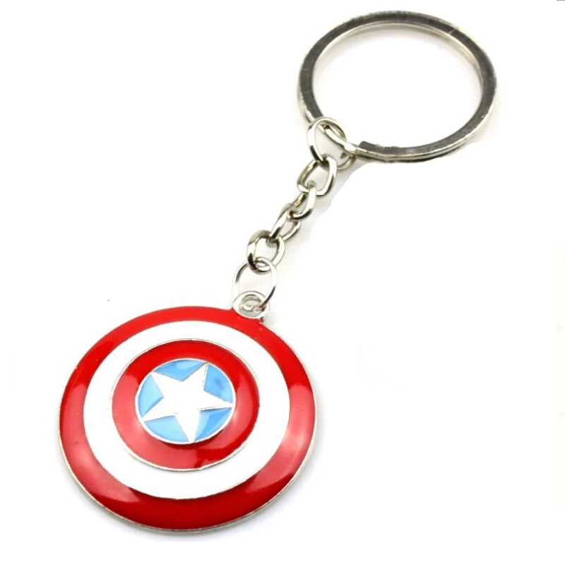 

America Captain For car key rings Rope decoration Silver chain straps keychain Charm Cords DIY Hang Rope Lanyard