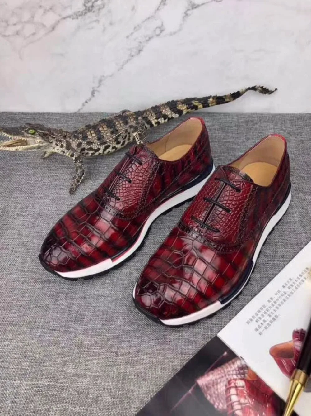 Brillante Mezclados Del Colores Cocodrilo Zapatos Durable Genuino Piel Los Zapato Hombres Vientre 100 La Negocios De Con 2 B0TwpTq1