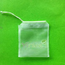 100 шт 50X60 мм нейлоновый фильтр мешок, однострунное ситечко для чая, Пустой чайный пакетик с нитью, прозрачная сумка для еды