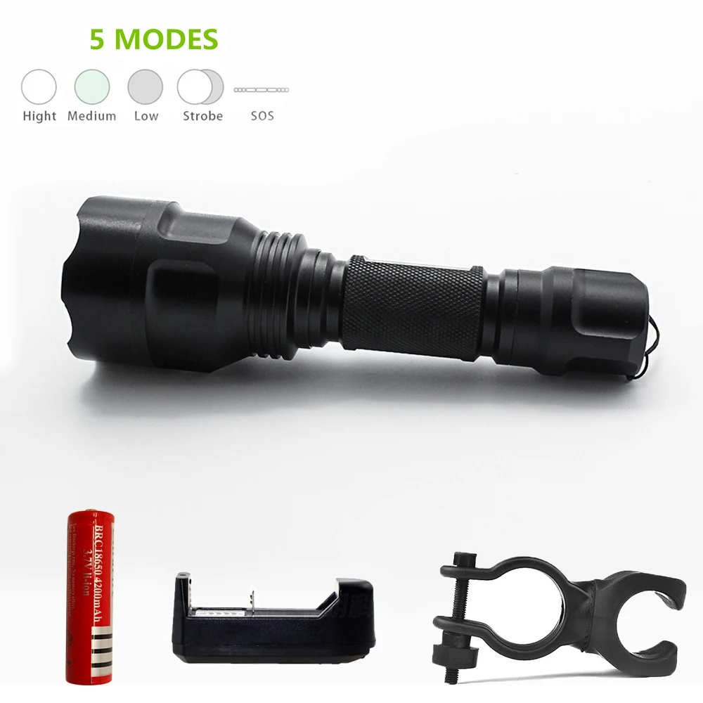 С8 Cree XML T6 СВЕТОДИОДНЫЙ Фонарик Факел Фонарь для Велосипеда Самооборона Отдых