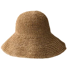 Летняя женская солнцезащитная Кепка милые Ретро складываемые соломенные шляпы для Девочек Пляжные панамки для отдыха солнцезащитные козырьки