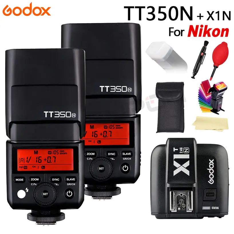 Godox TT350 Вспышка Speedlite TT350N ttl HSS1/8000 S GN36 камера флэш карманные фонари TT350-N+ X1T-N для Nikon - Цвет: Красный